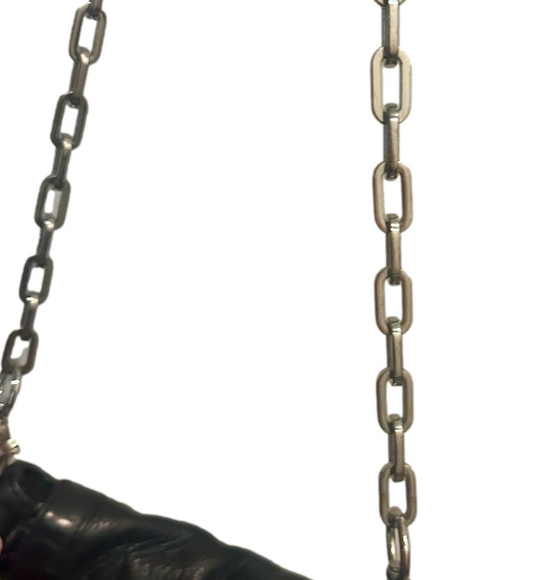 Tory Burch Black Leather Crossbody Purse Adjustable Chain Link Strap, imperfect - Picture 9 of 11